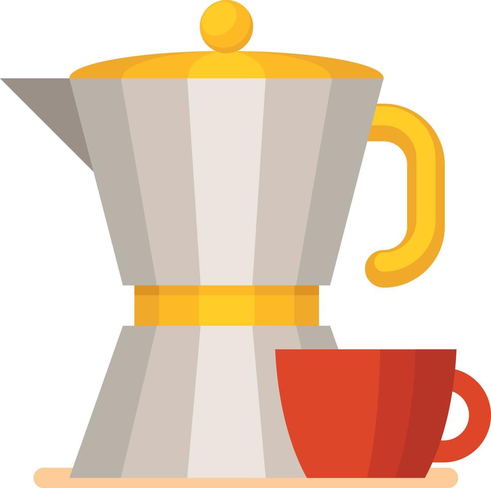 Image Of A Coffee Maker And A Red Cup vector