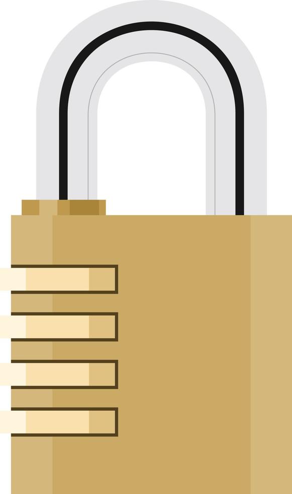 Vector Illustration Of A Padlock With A Code