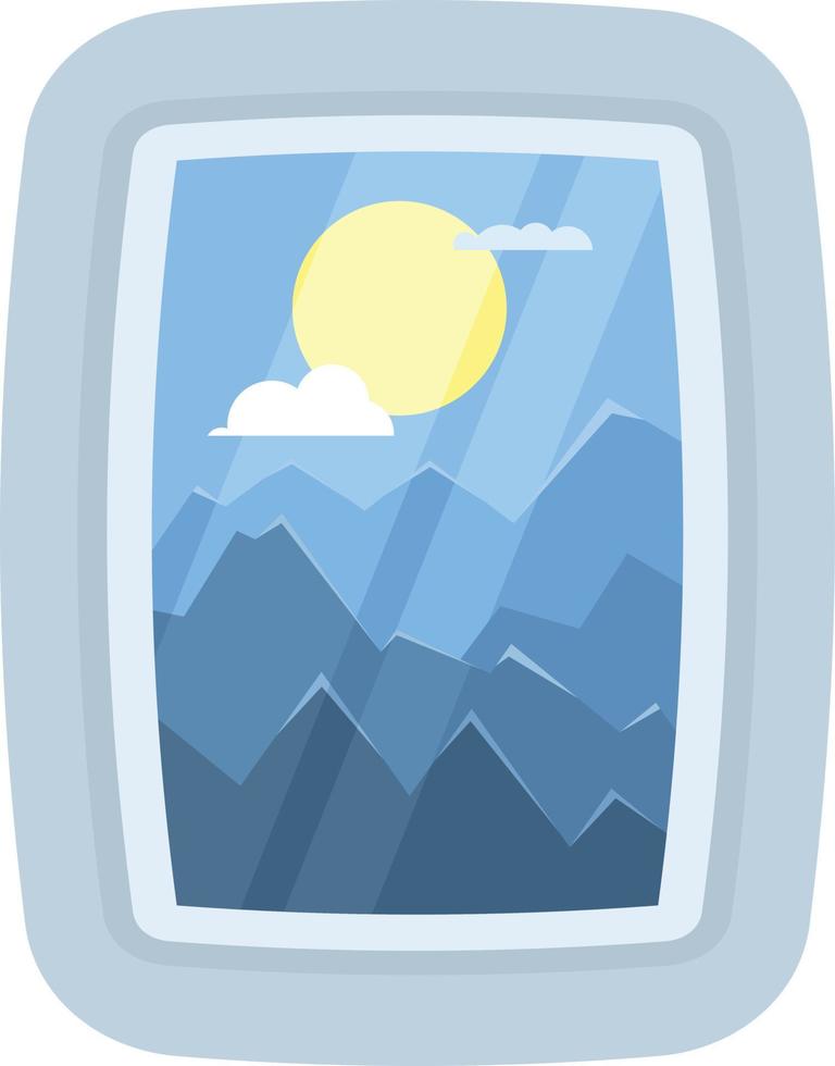 Vector Graphics Of A View Through An Airplane Window