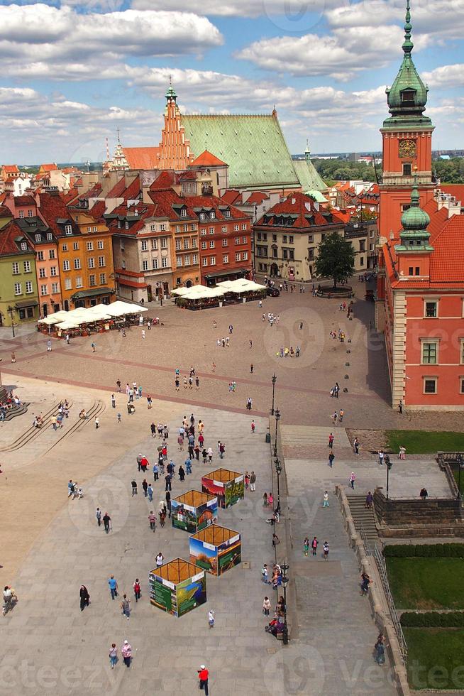 A view from above of the Warsaw old city and the surrounding buildings on a summer  day photo