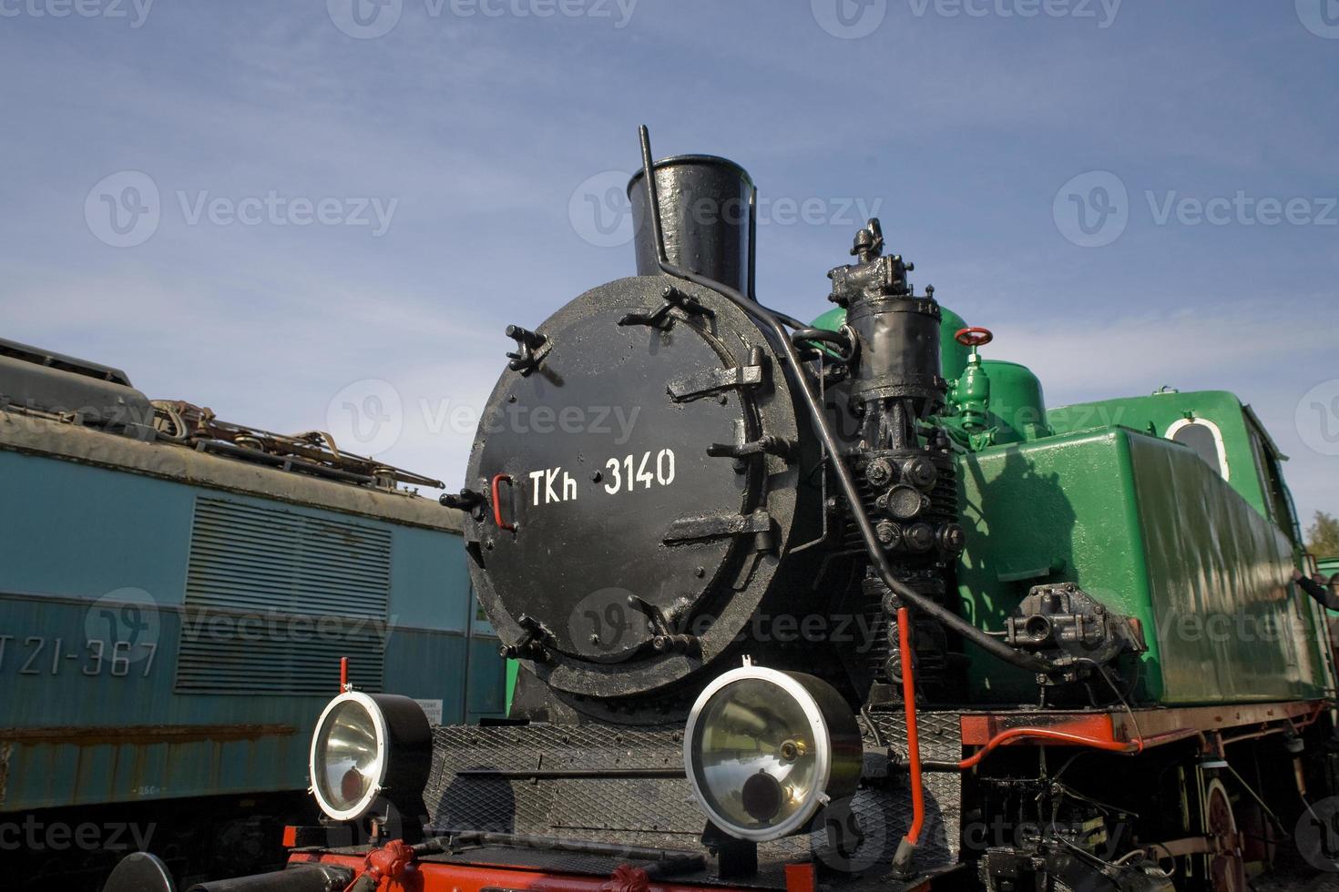 beautiful old destroyed historic railway standing in the museum photo