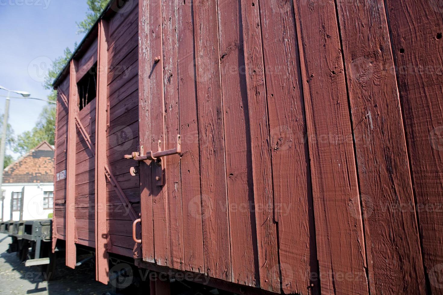 beautiful old destroyed historic railway standing in the museum photo