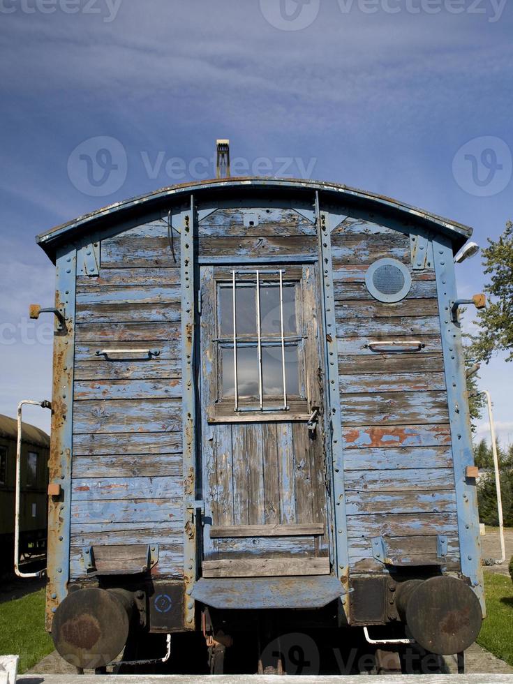 beautiful old destroyed historic railway standing in the museum photo