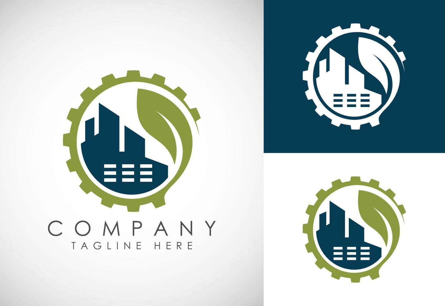 Industrial logo design concept. Corporate logo for production or service and maintenance business. vector