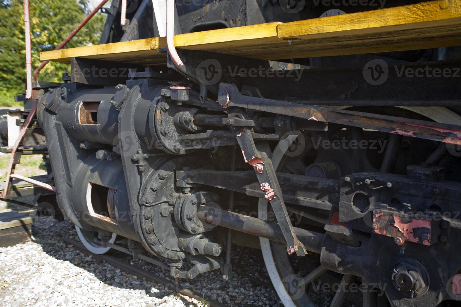 hermosa antiguo destruido histórico ferrocarril en pie en el museo foto