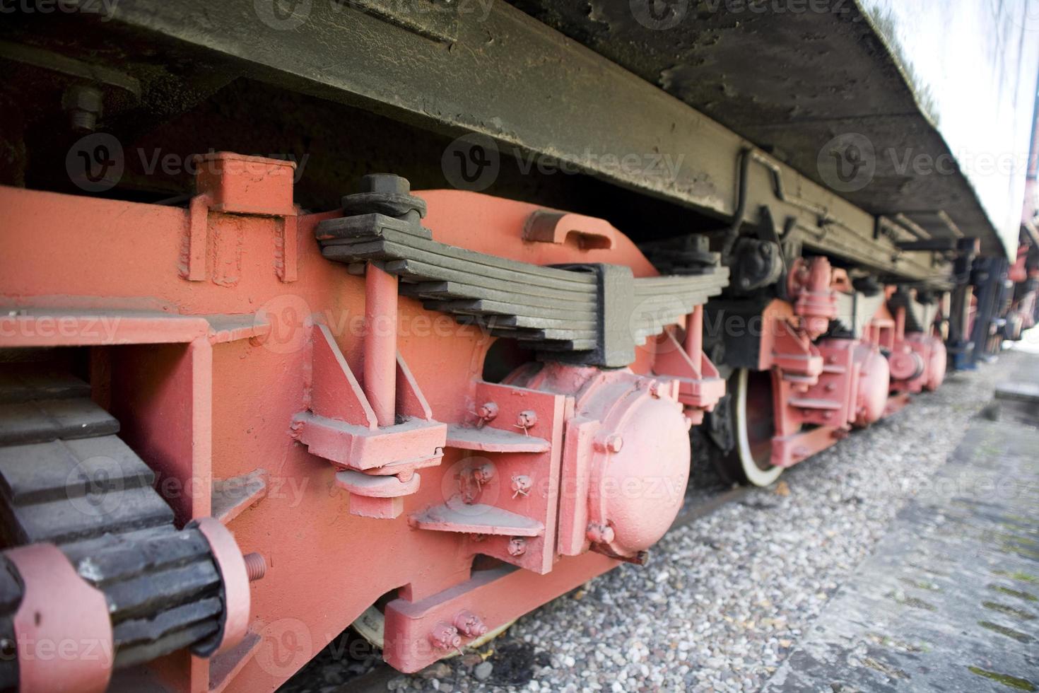 beautiful old destroyed historic railway standing in the museum photo