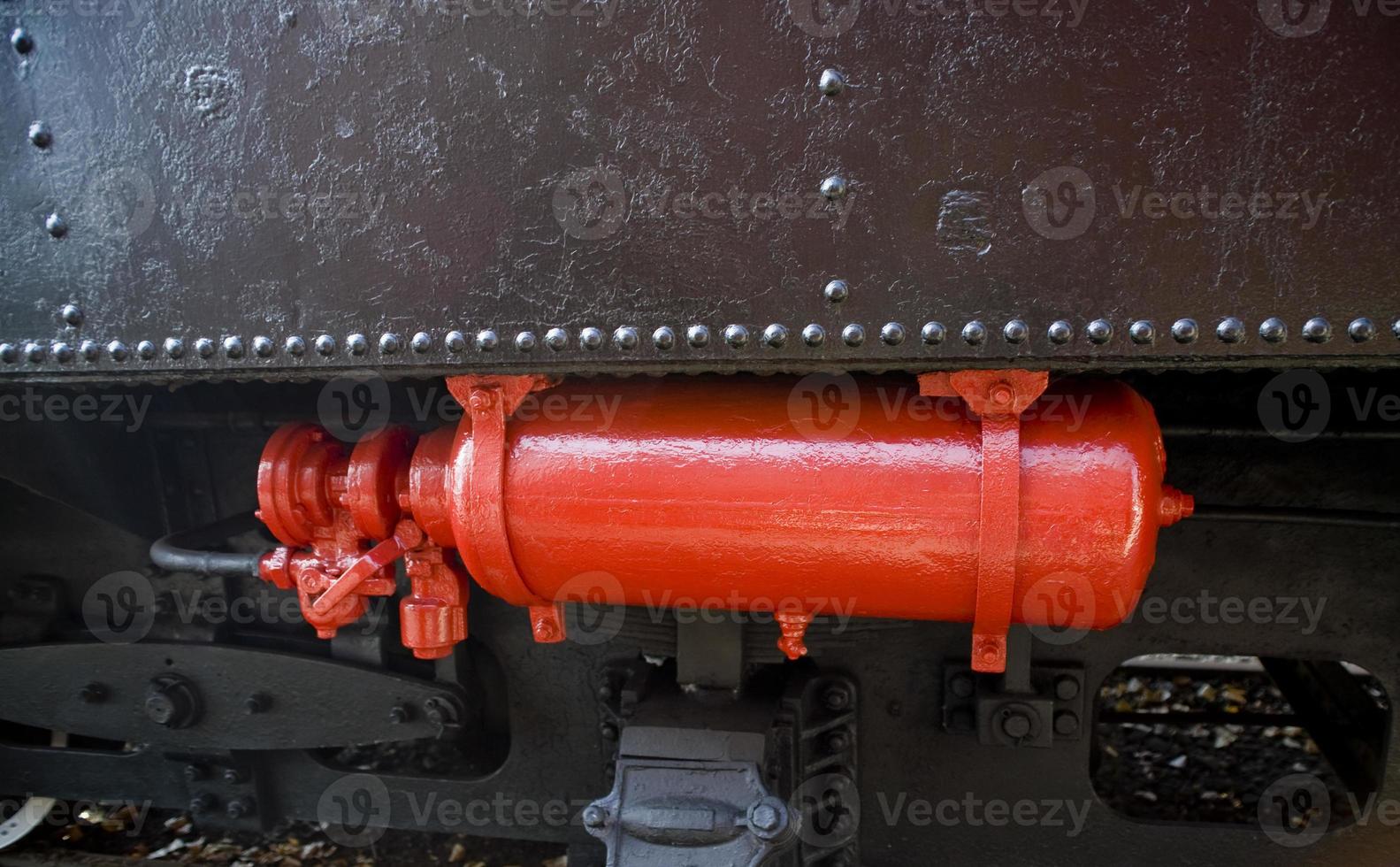 beautiful old destroyed historic railway standing in the museum photo