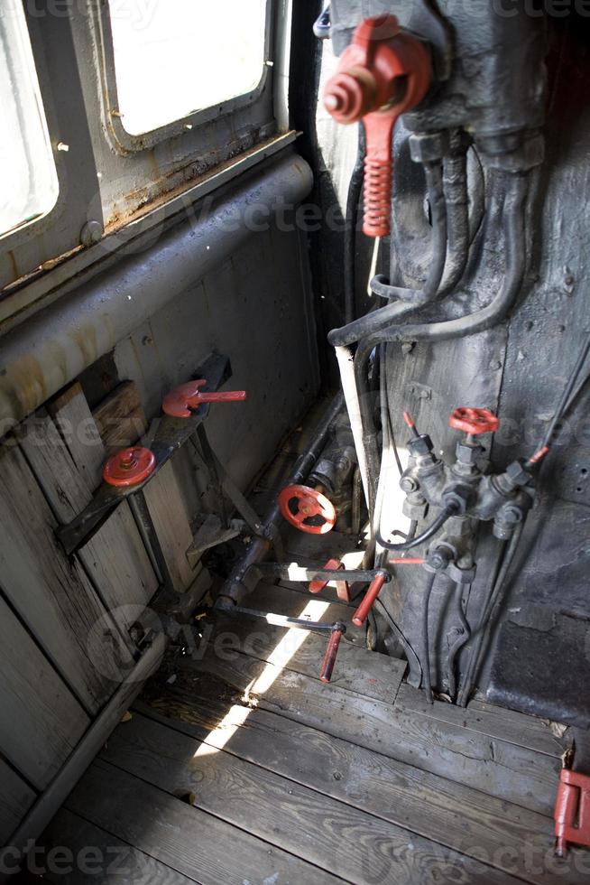 beautiful old destroyed historic railway standing in the museum photo