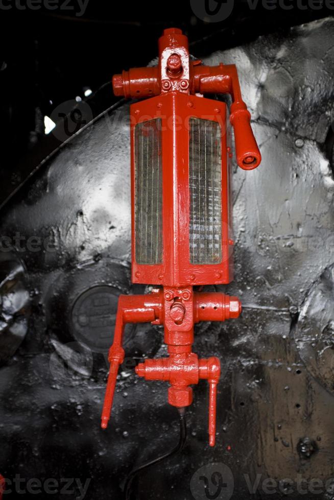 beautiful old destroyed historic railway standing in the museum photo