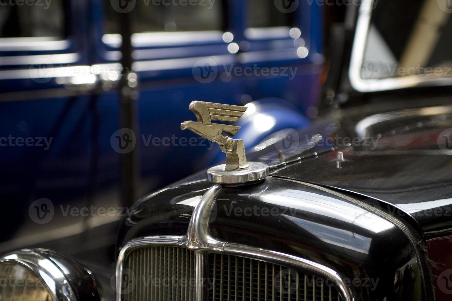 old vintage metal details car in the museum close-up photo