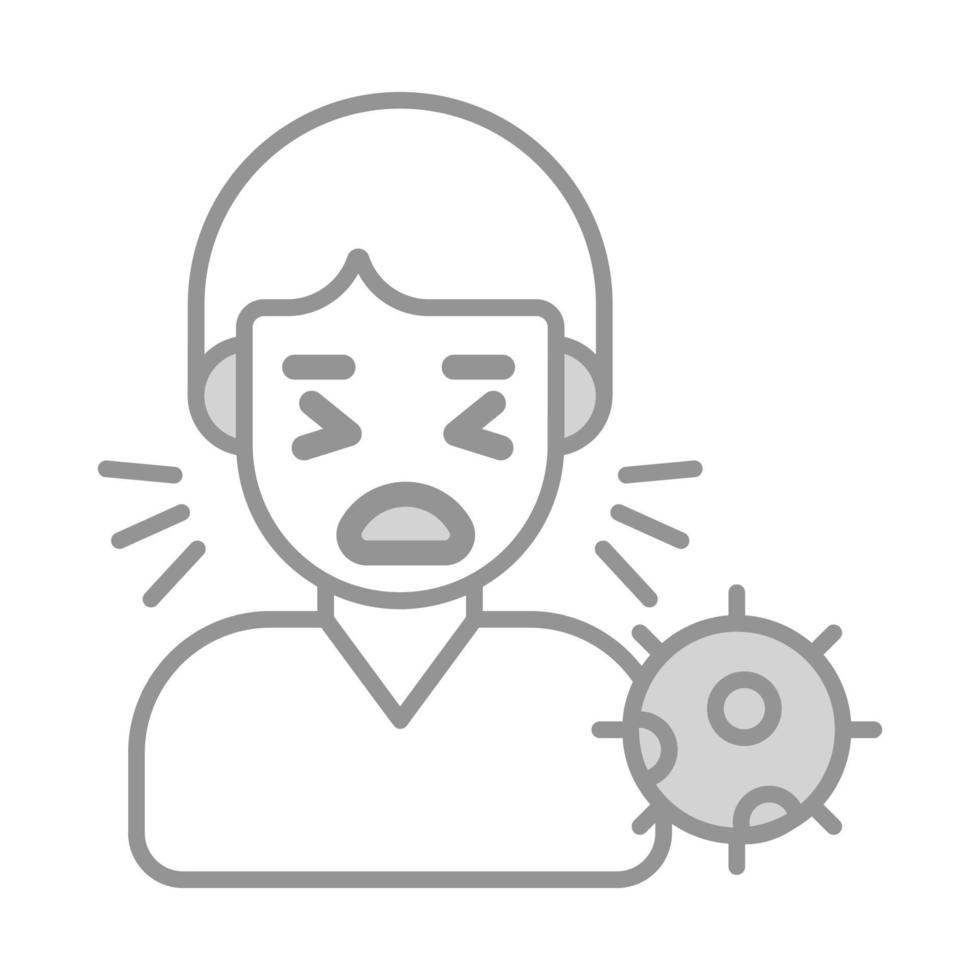 estornudos hombre avatar con coronavirus símbolo denotando concepto de enfermo hombre vector