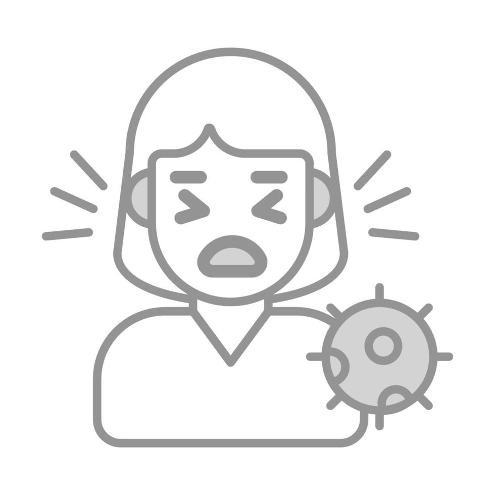 Sneezing woman avatar with coronavirus symbol denoting concept of sick women vector