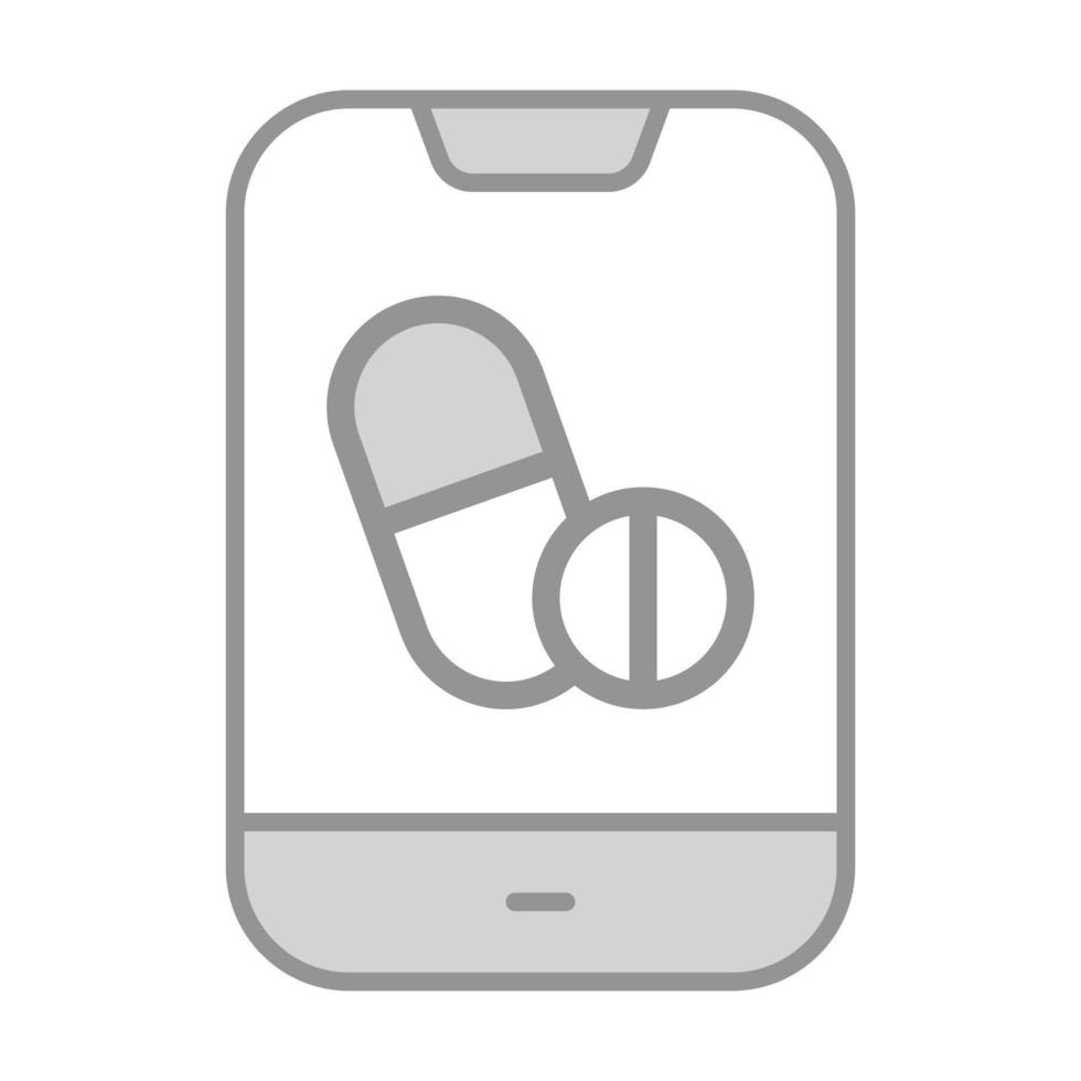 Pills inside mobile denoting concept of online pharmacy store vector