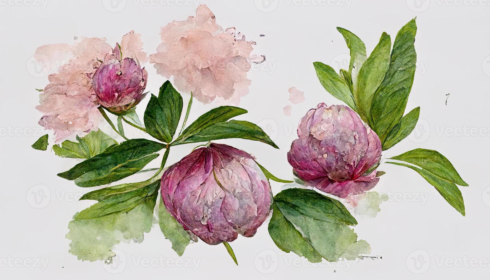 set of flower hydrangea blue pink and leaf isolated clip-art. 22898591