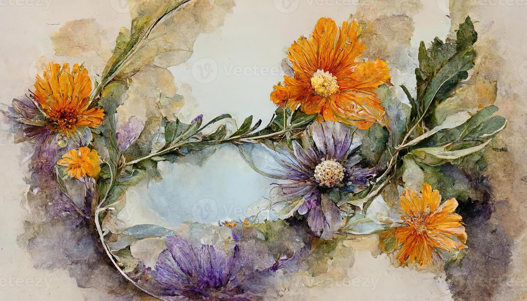 Beautiful chrysanthemum background and frame design. photo