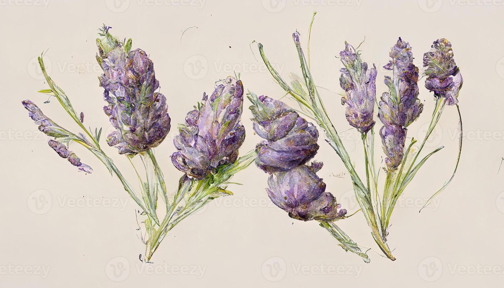 Lavender bouquet realistic illustration. photo
