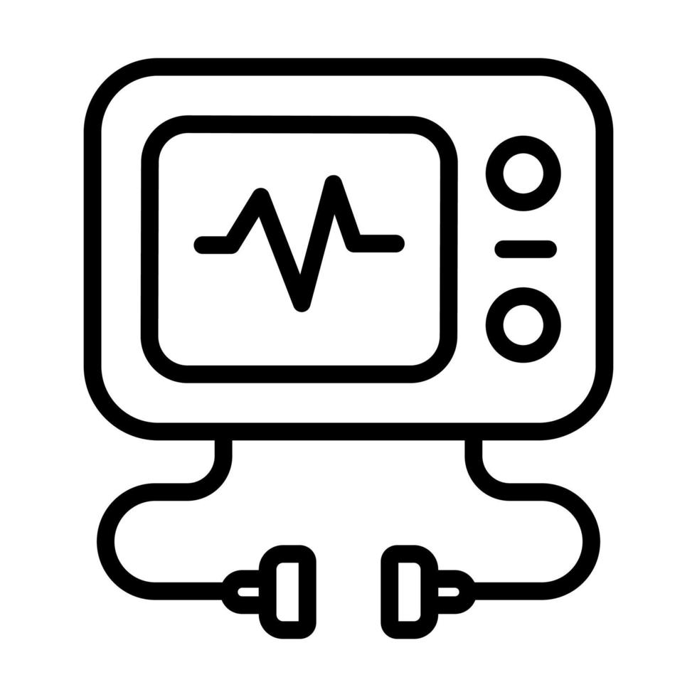 un médico equipo a monitor latido del corazón, editable diseño de ecg máquina vector