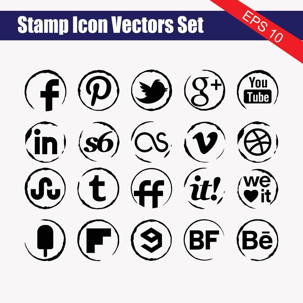 Collection of popular social media logo. Facebook, instagram, twitter, linkedin, youtube, telegram, vimeo, snapchat, whatsapp. Realistic editorial set vector