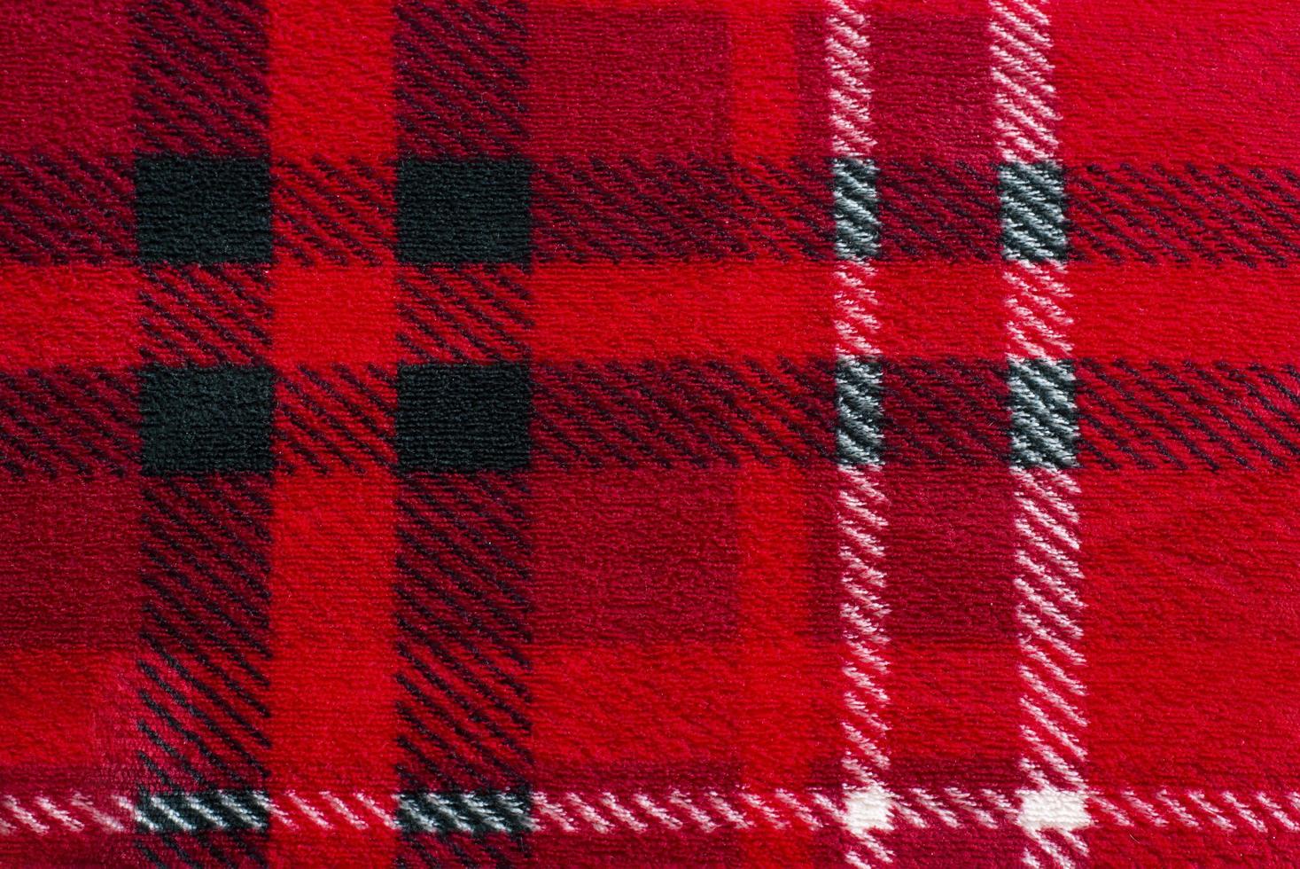Red plaid in a cage. Texture of plush fabric. Cells. Christmas. photo