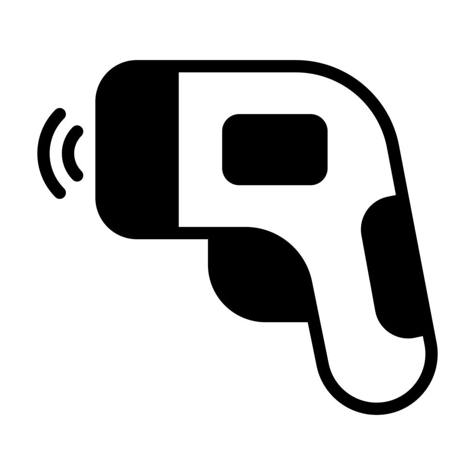 Digital thermometer icon, medical technology device vector