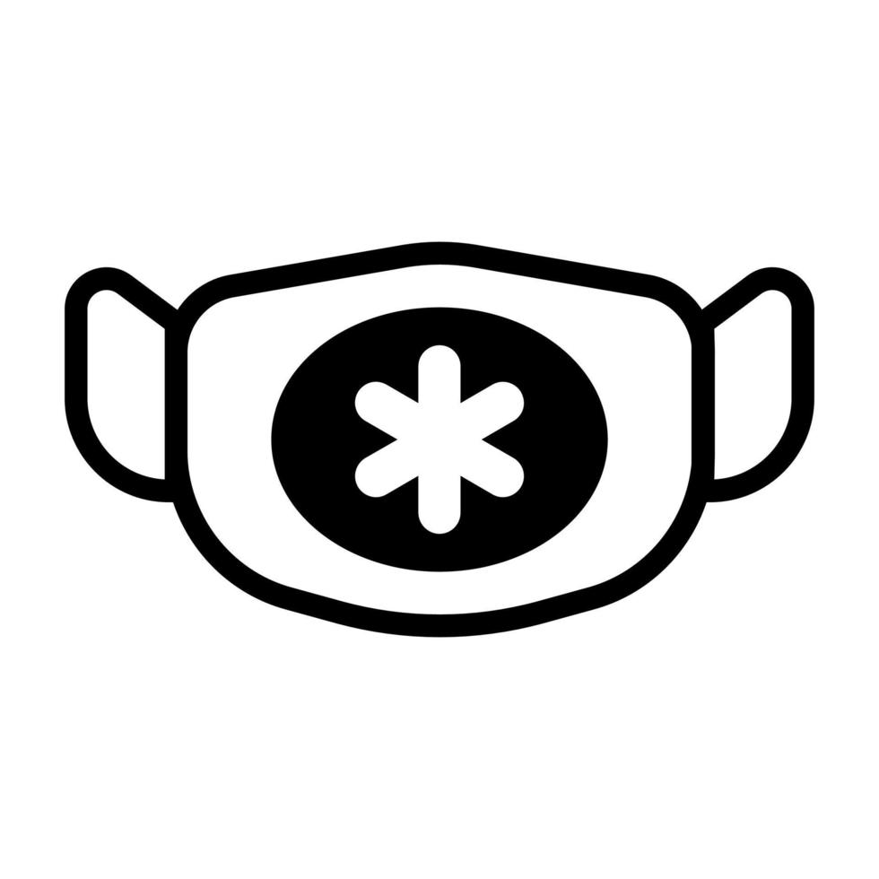 Medical face mask in modern style, covid protection mask vector