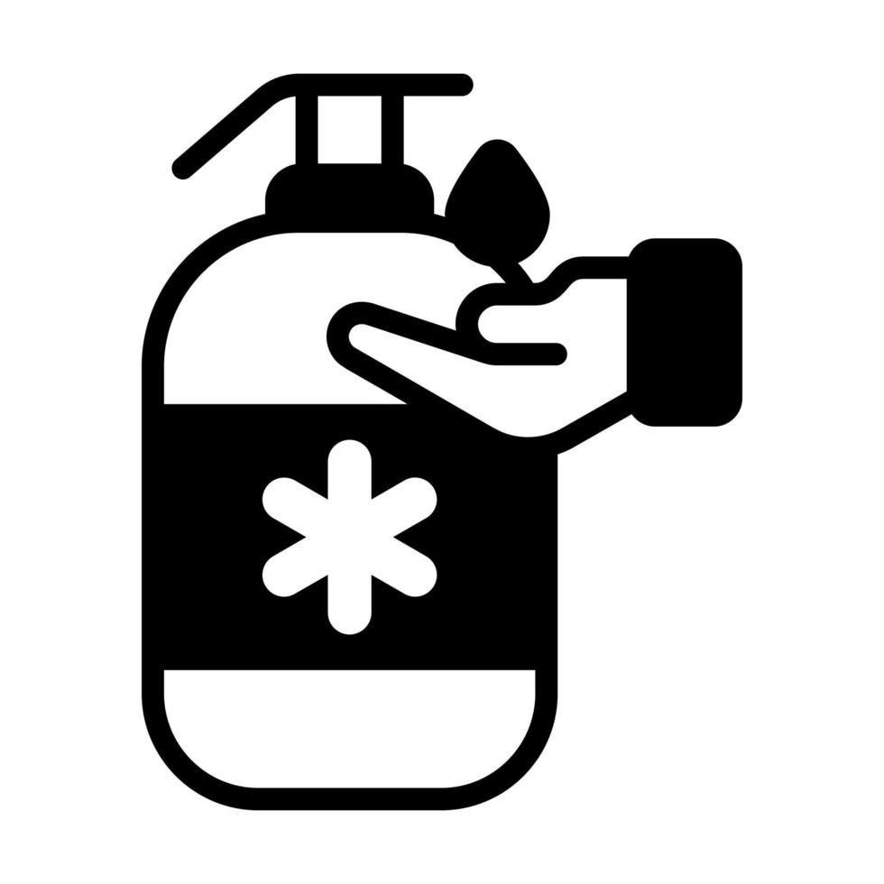An amazing icon of hand sanitizer, editable vector of hand hygiene