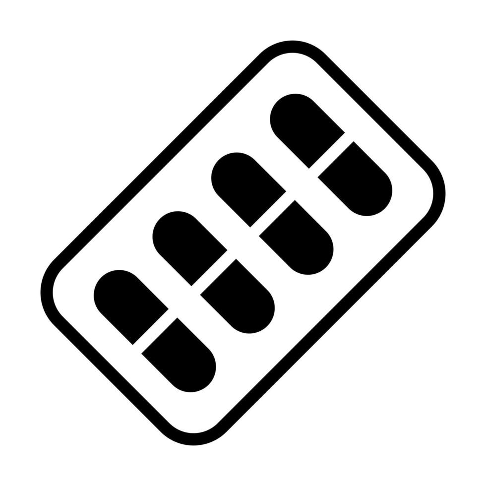 Trendy vector of capsules strip, medical treatment premium icon