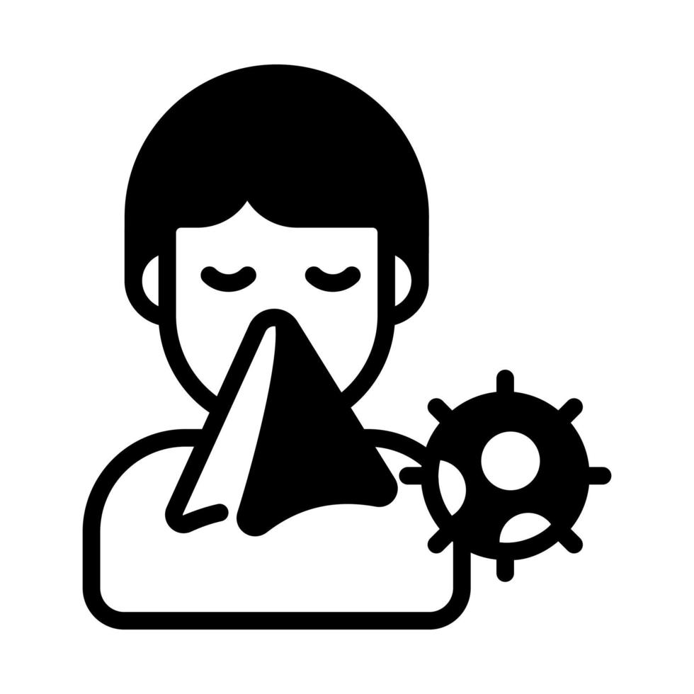 An amazing style of sneezing vector modern design of flu