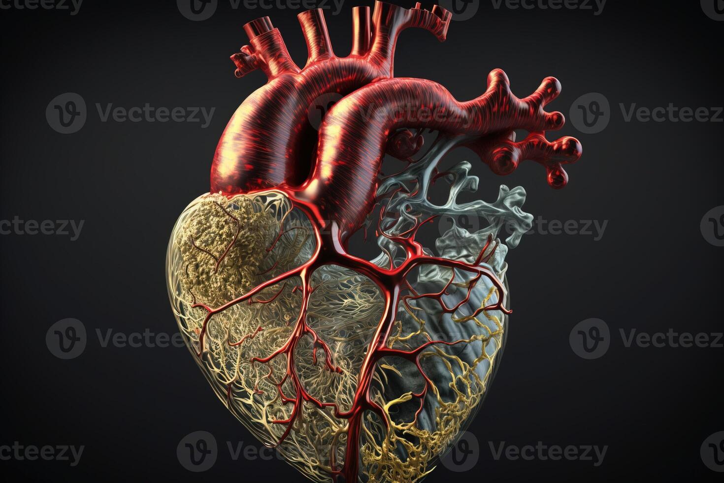 Artificial organ transplantation, heart. Modern medical technologies. . photo