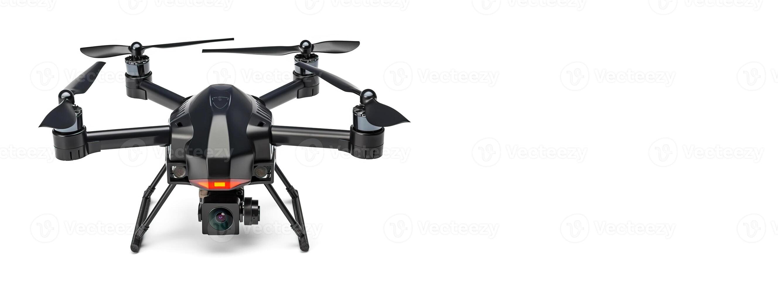 Wireless drone with remote control on a white background. . photo