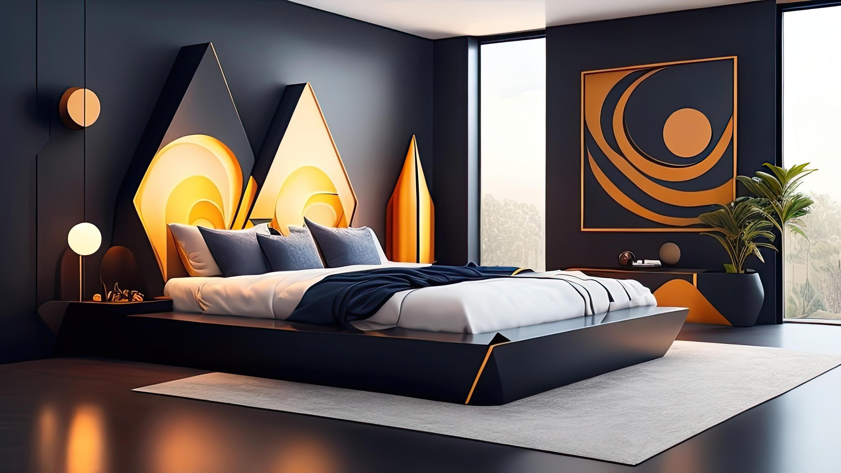 Black and hot sale orange bedroom
