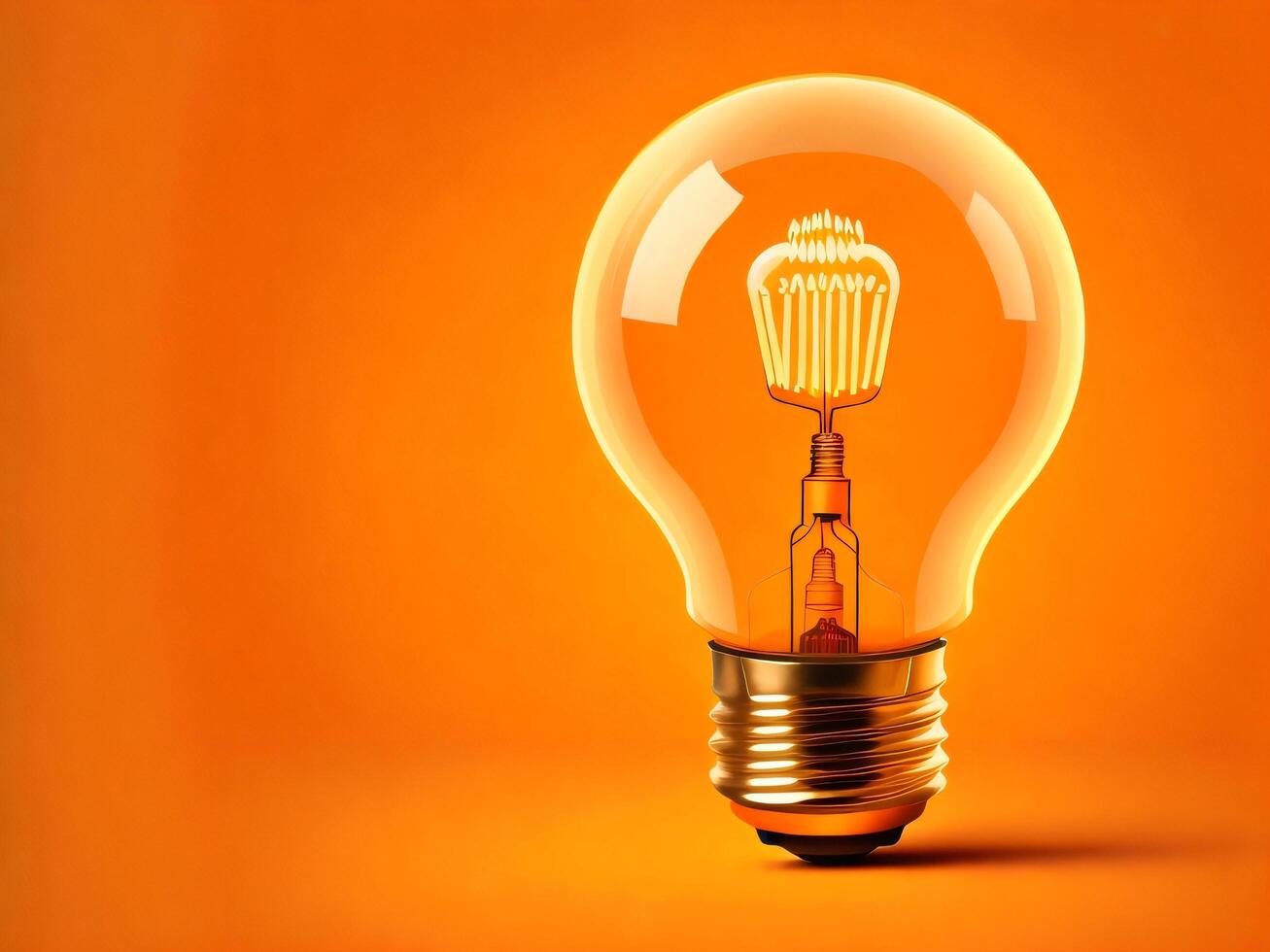 A colorful Light bulb. 3d idea bulb lamp, visualization of brainstorming, bright idea and creative thinking, photo