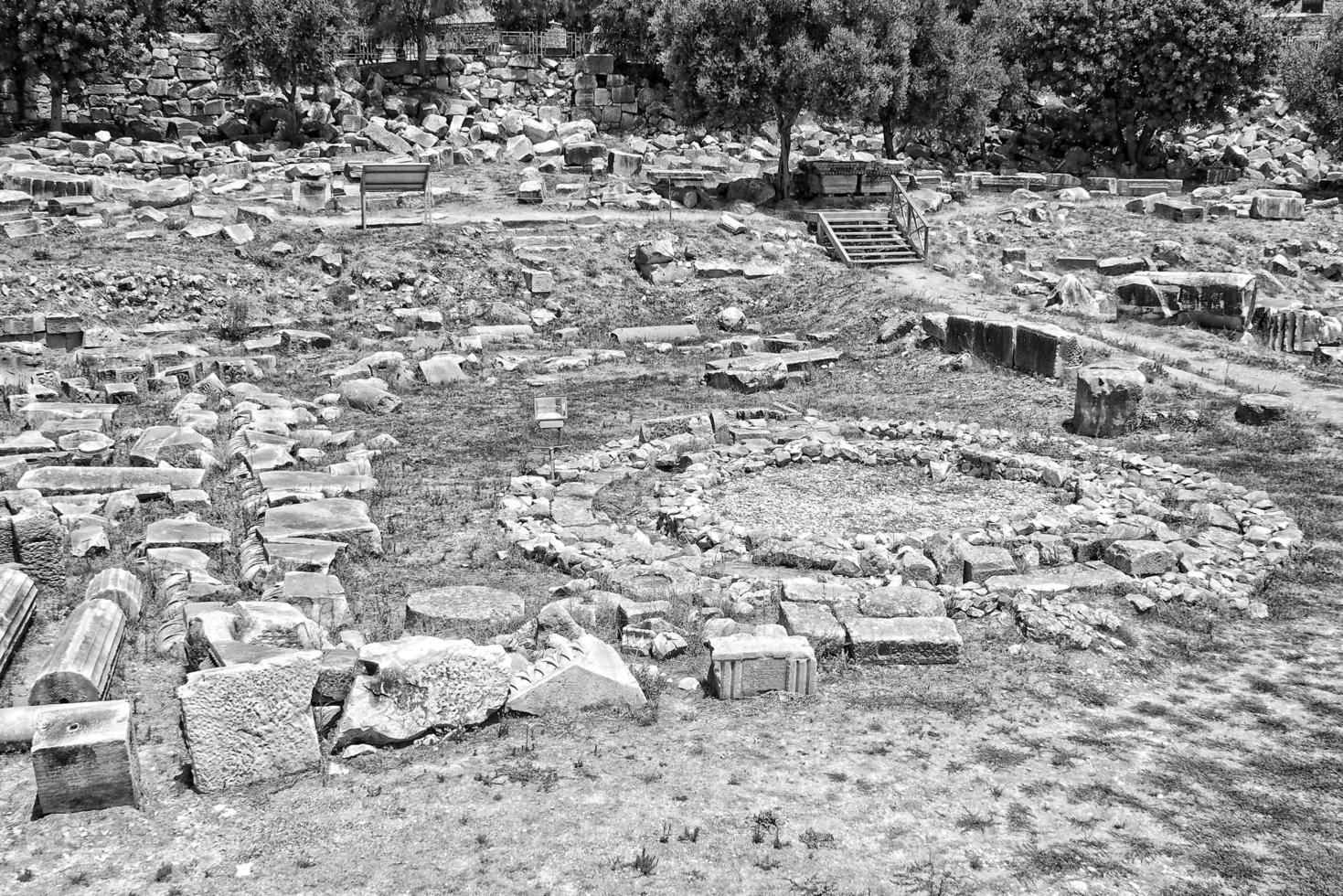 l old ruins of the ancient temple of Apollo in Didim, Turkey on a hot summer day photo