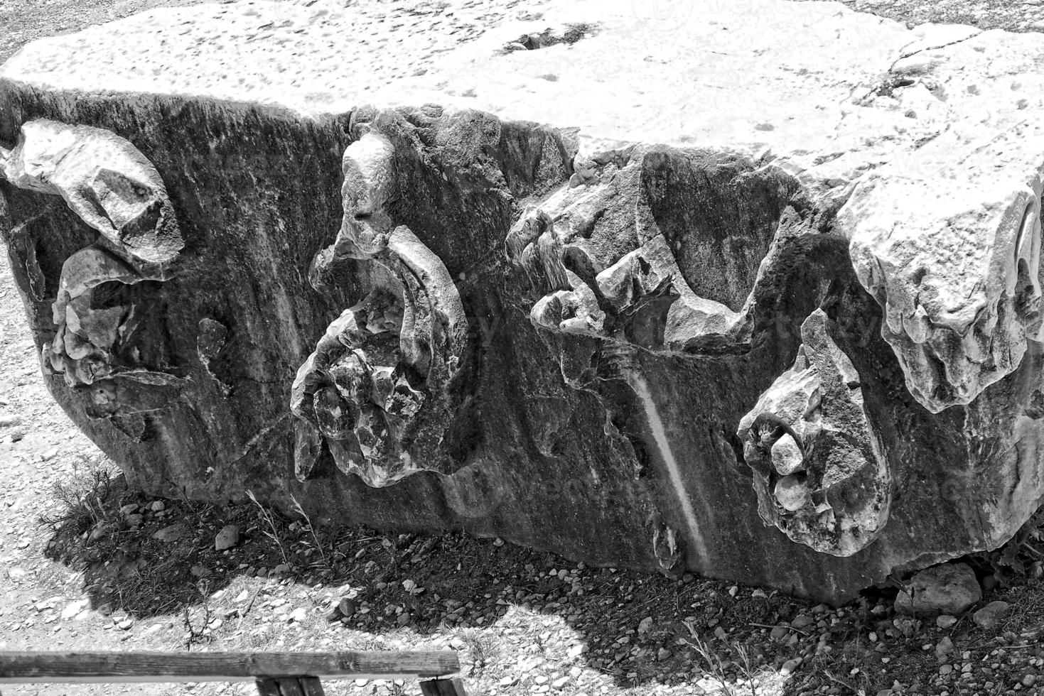 l old ruins of the ancient temple of Apollo in Didim, Turkey on a hot summer day photo