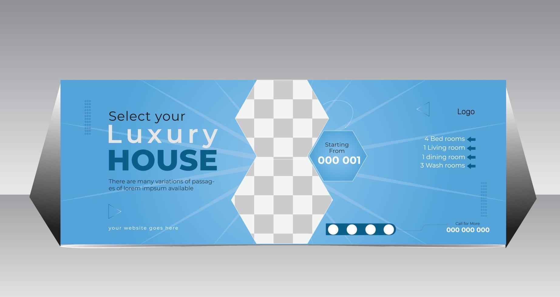 Perfect and modern home sale facebook cover banner template for real estate company vector