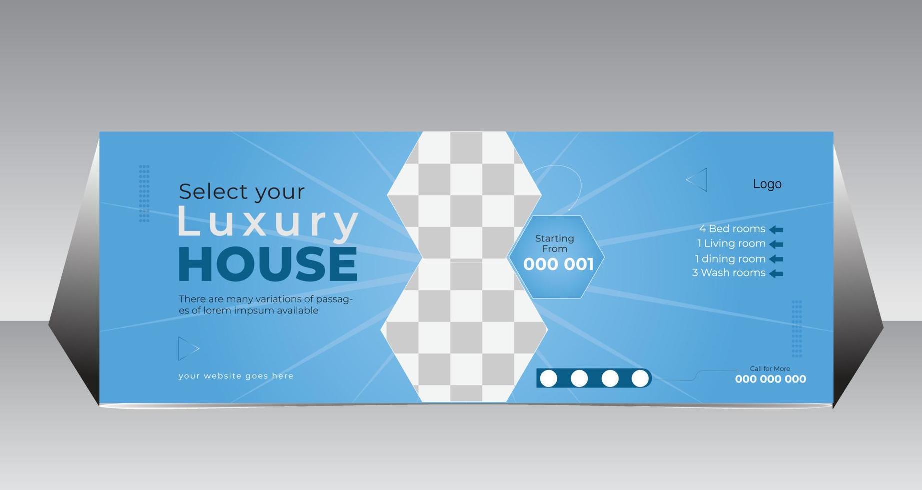 Perfect and modern home sale facebook cover banner template for real estate company vector