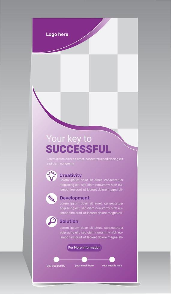 Modern roll up banner design web template vector