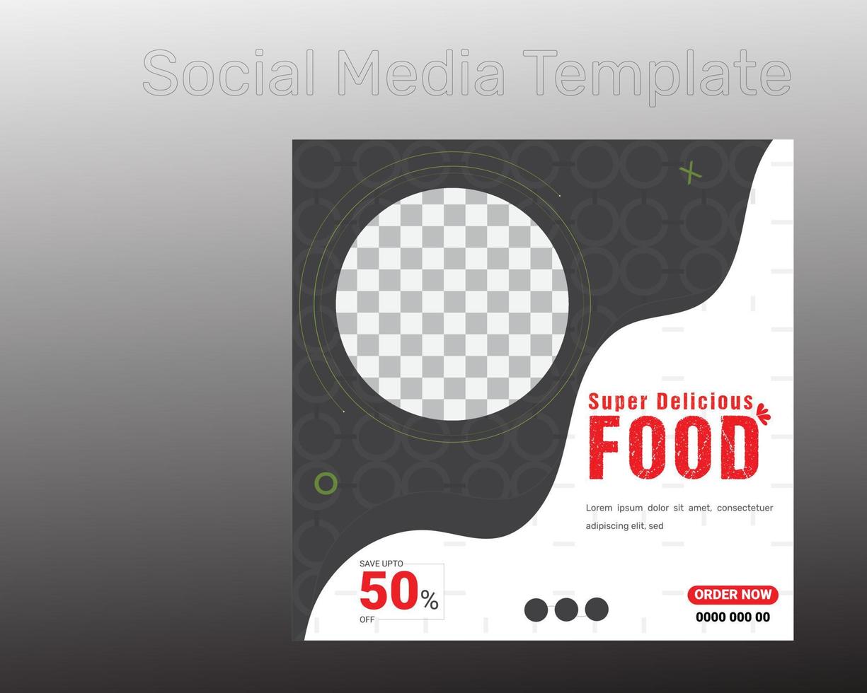 Food menu banner social media post and Editable templates for promotions on the Food menu vector