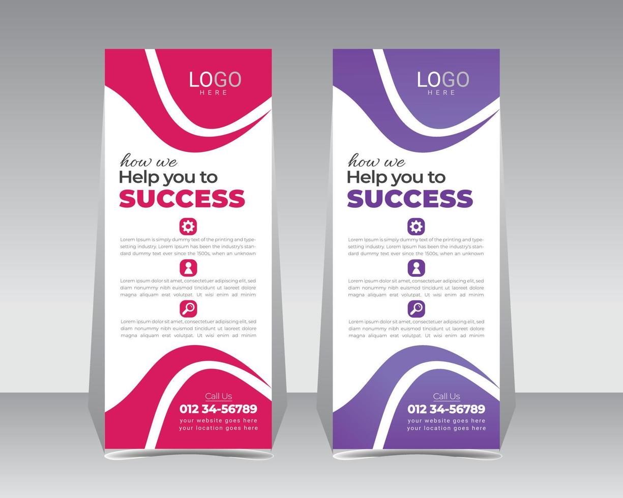 Vector roll up banner design template