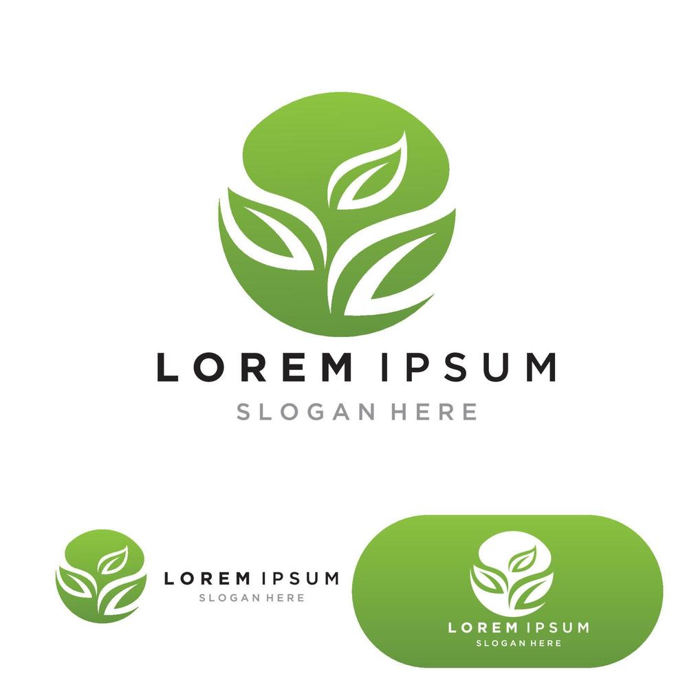 leaf ecology nature element vector icons