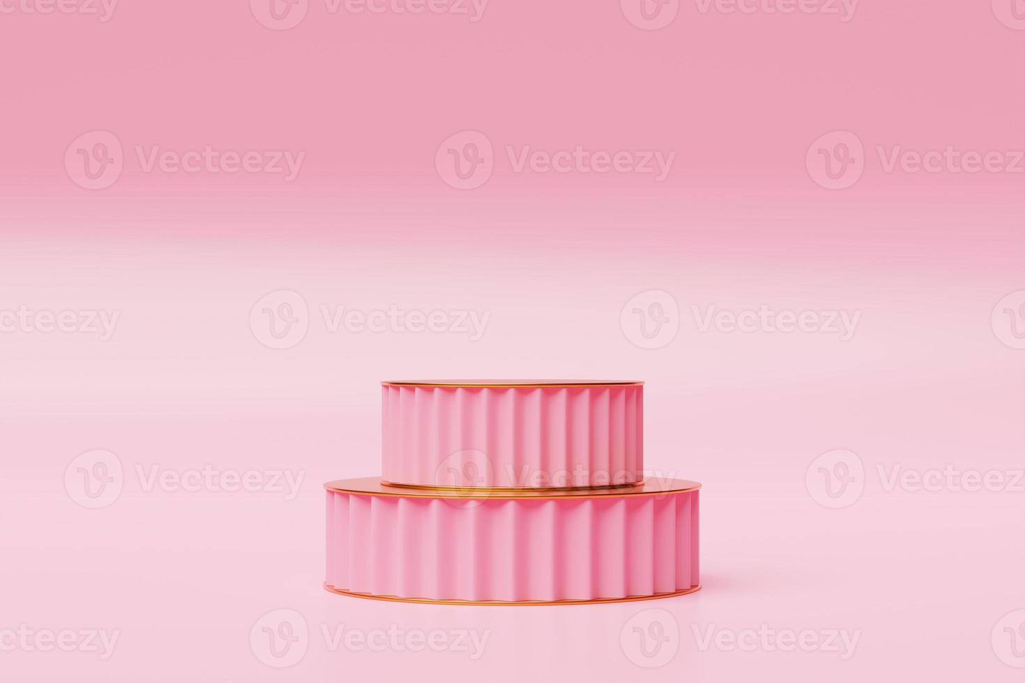 3d illustration of a pink  circle podium. 3d rendering. Minimalism geometry background photo