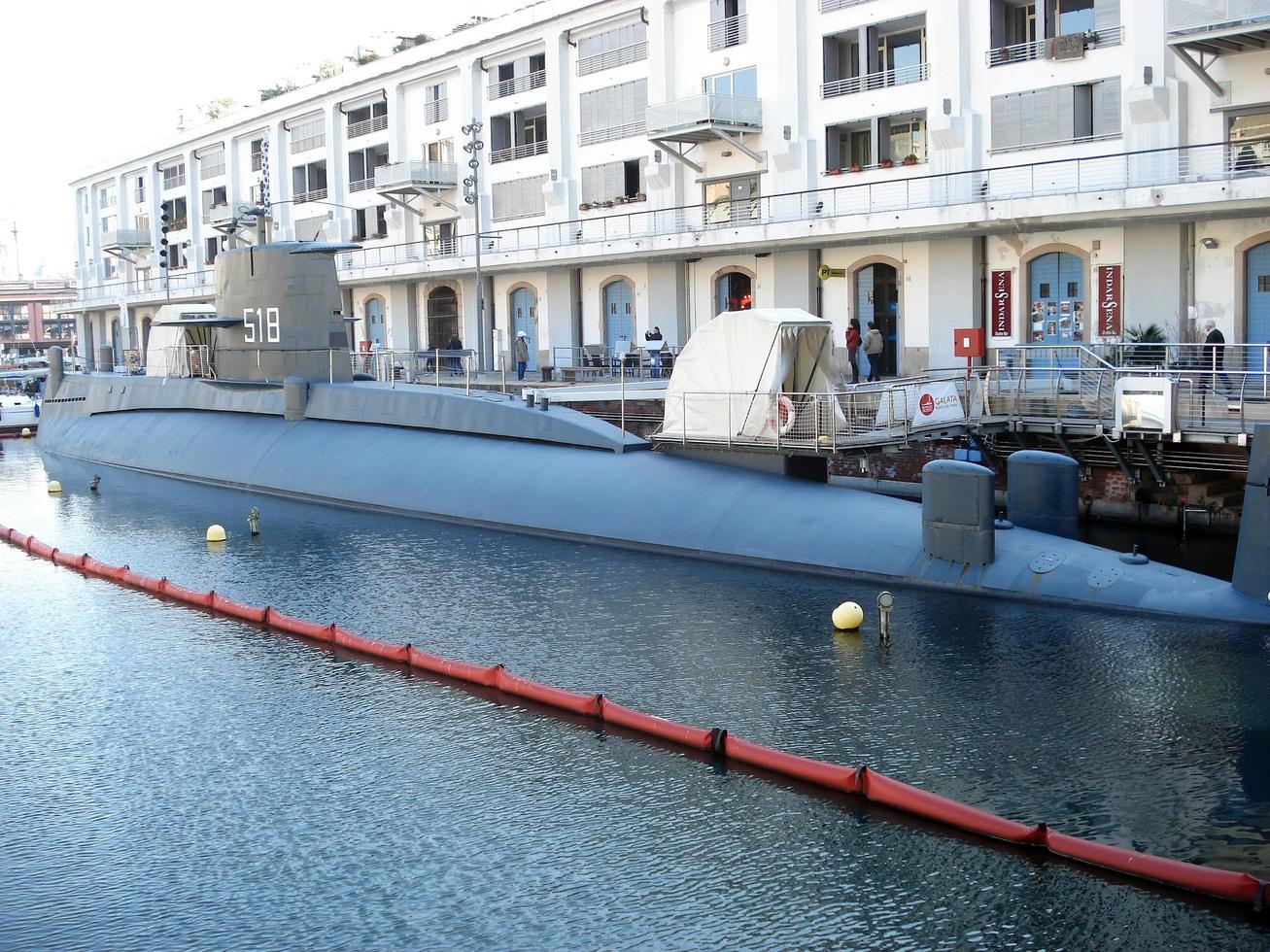 Genova, Italy October 24, 2018  Galata Sea Museum. Submarine Nazario Sauro S 518. photo