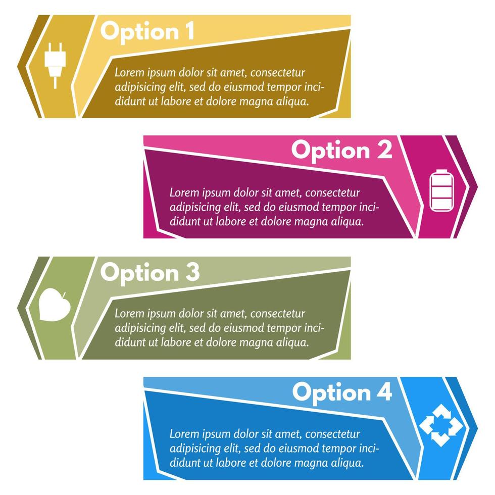 Four elements of infographic design with icons. Step by step infographic design template. Vector illustration