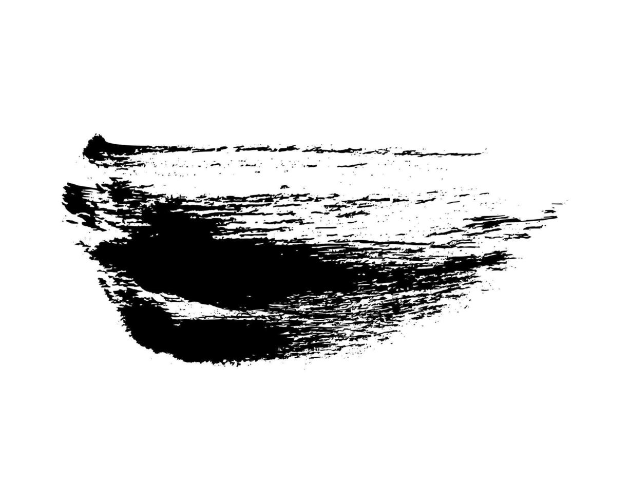 Black brush stroke. Hand drawn ink spot isolated on white background. Vector illustration