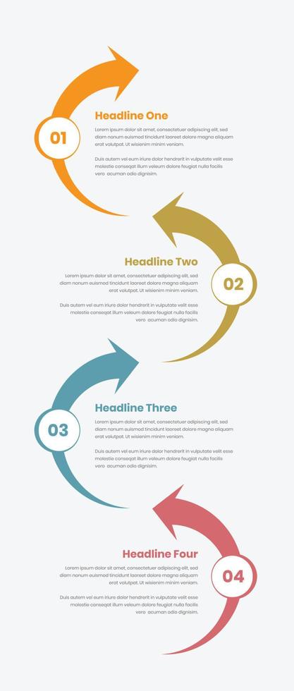 Infographic vertical business timeline or steps text presentation template vector