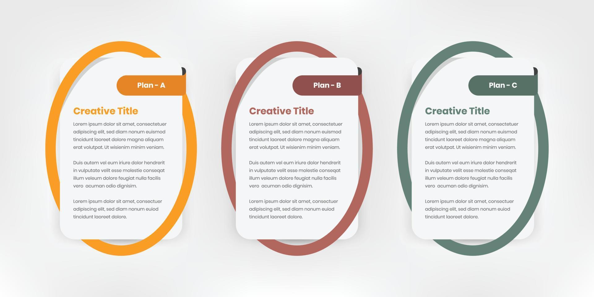 Text presentation infographic card intertwine with oval vector