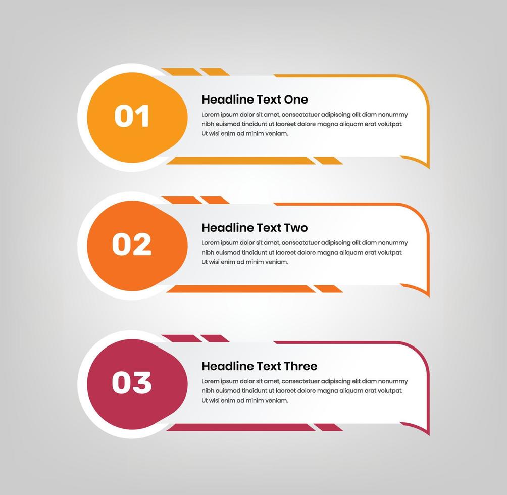 Minimal infographic steps or process cards vector