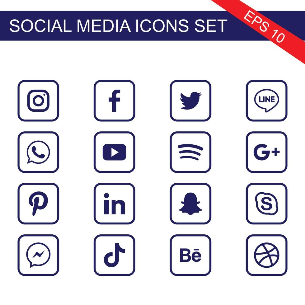 icon, social, media, facebook, logo, vector, instagram, linkedin, twitter, youtube, set, whatsapp, web, telegram, snapchat, pictogram, symbol, app, flat, business, internet, logotype, sign, vimeo, net vector