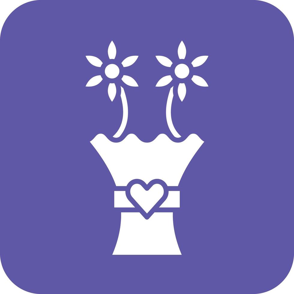 Flower Bouquet Vector Icon Design
