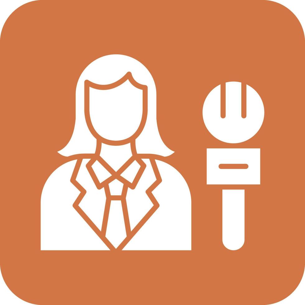 Female Journalist Icon Vetor Style vector